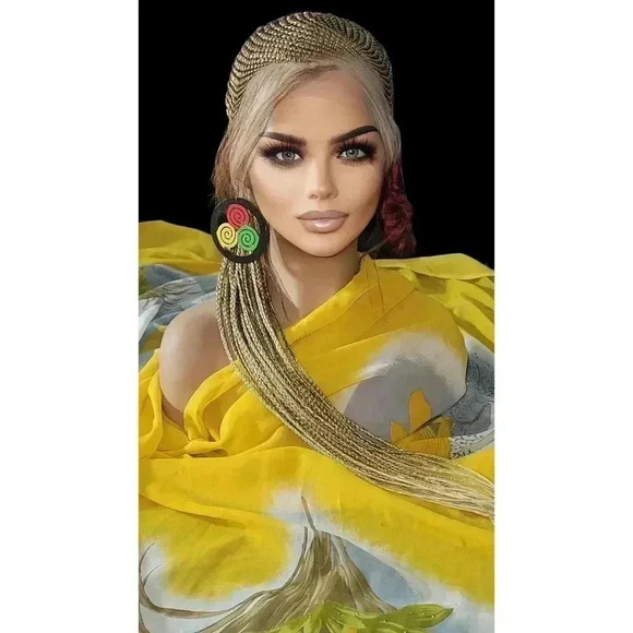 100% handmade, Braidedwigs blond Wig NWT Ghana Weave absolutely gorgeous. Long - Picture 10 of 15